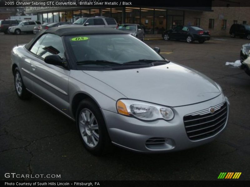 Brilliant Silver Metallic / Black 2005 Chrysler Sebring GTC Convertible