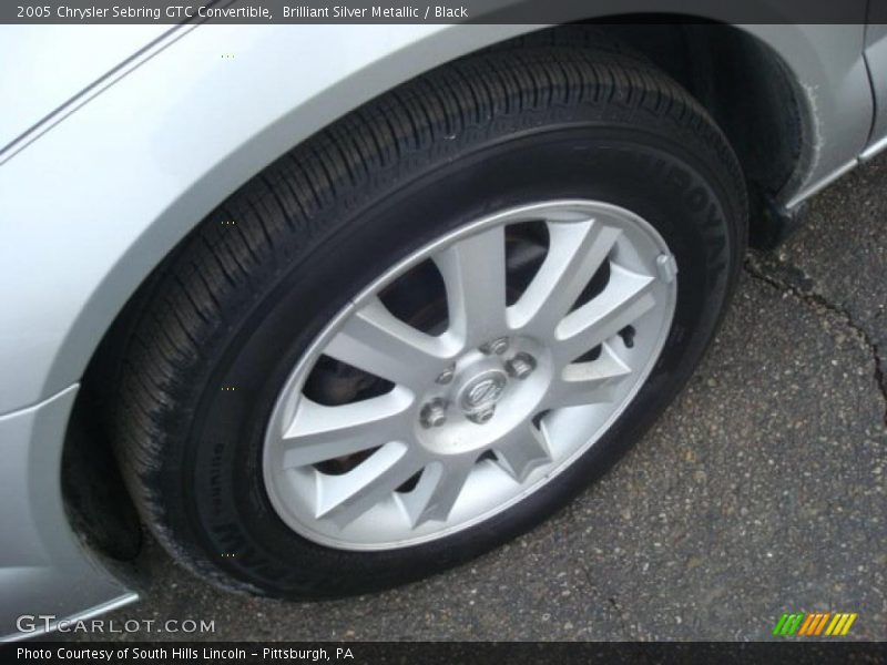 Brilliant Silver Metallic / Black 2005 Chrysler Sebring GTC Convertible