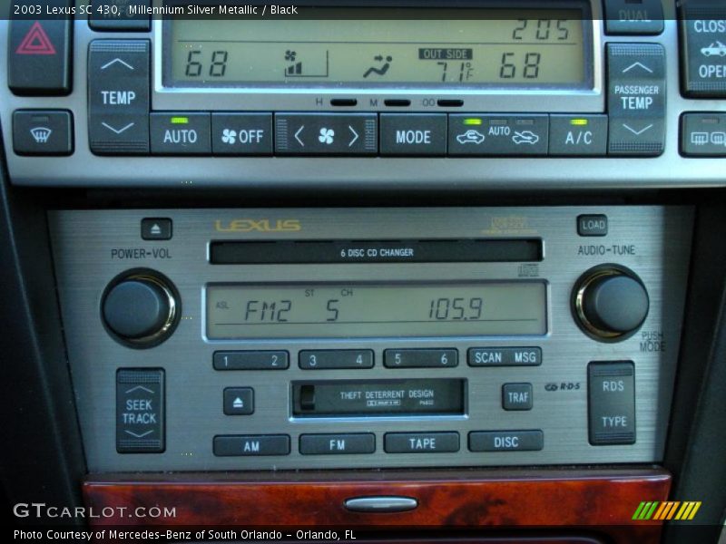 Millennium Silver Metallic / Black 2003 Lexus SC 430