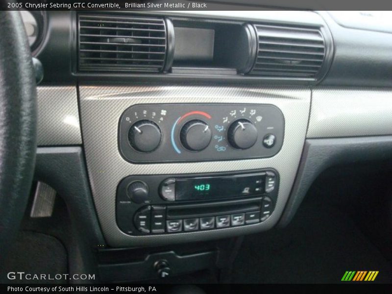 Brilliant Silver Metallic / Black 2005 Chrysler Sebring GTC Convertible
