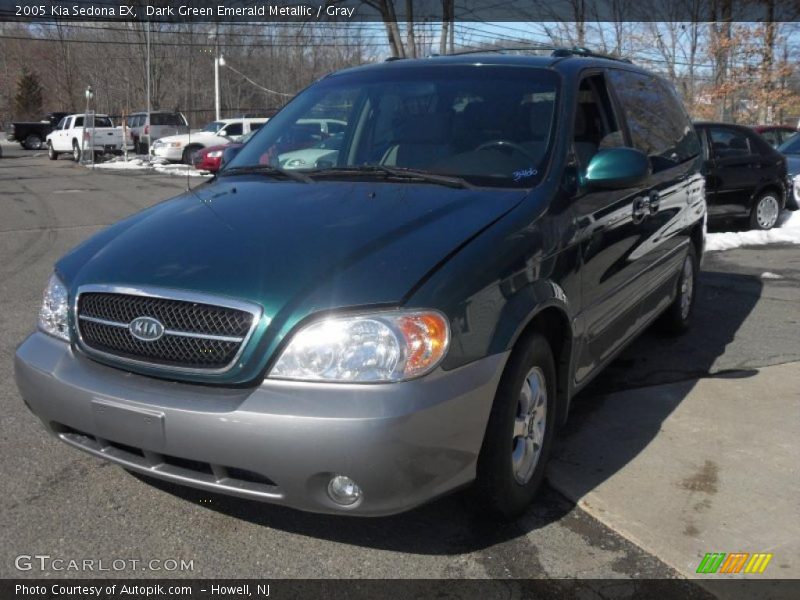 Dark Green Emerald Metallic / Gray 2005 Kia Sedona EX