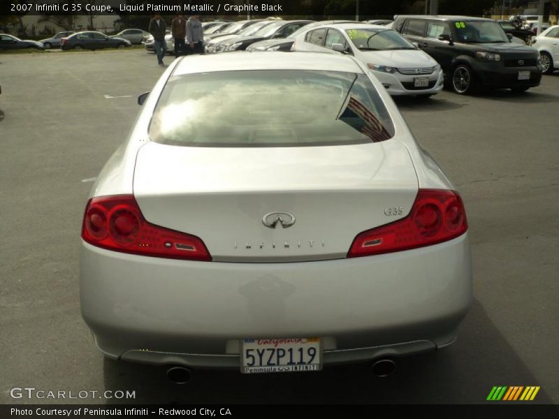 Liquid Platinum Metallic / Graphite Black 2007 Infiniti G 35 Coupe