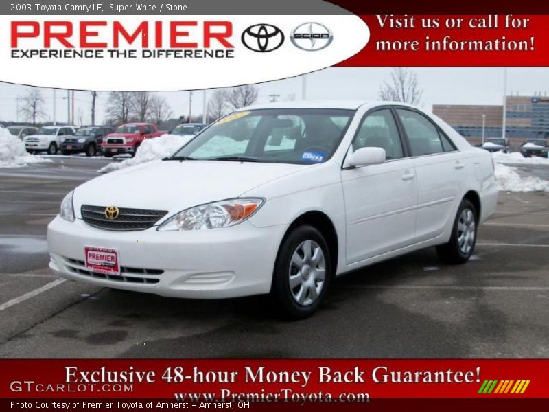 Super White / Stone 2003 Toyota Camry LE
