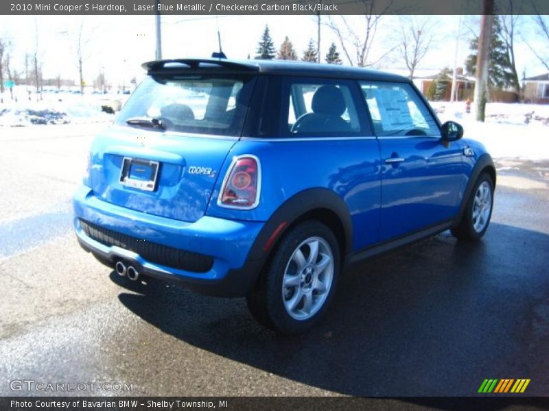 Laser Blue Metallic / Checkered Carbon Black/Black 2010 Mini Cooper S Hardtop
