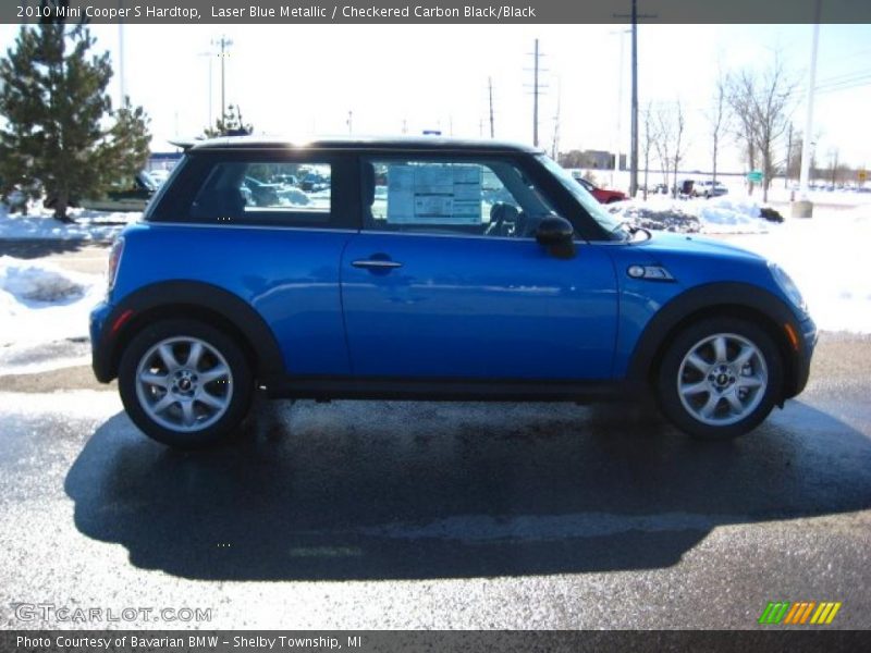 Laser Blue Metallic / Checkered Carbon Black/Black 2010 Mini Cooper S Hardtop