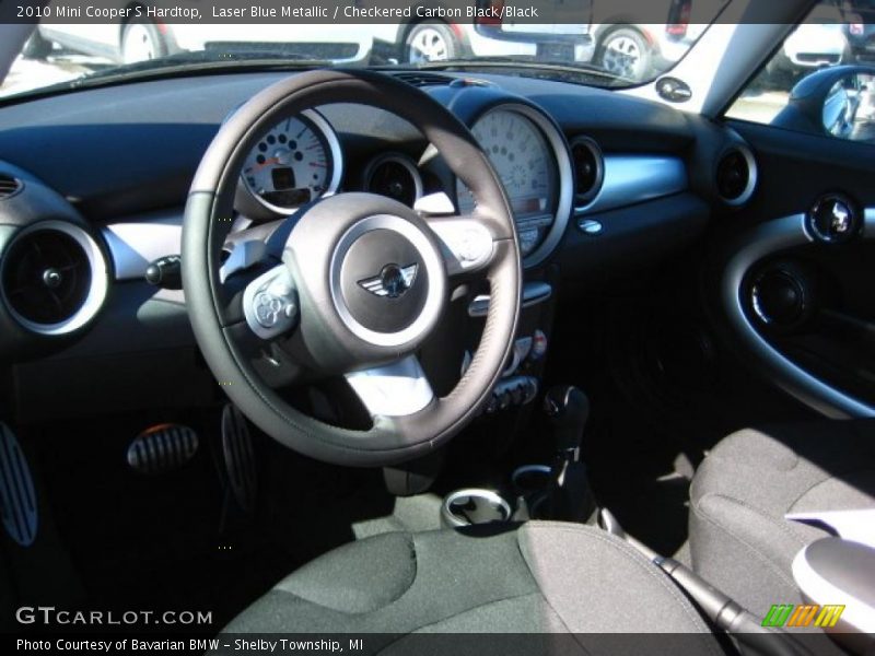 Laser Blue Metallic / Checkered Carbon Black/Black 2010 Mini Cooper S Hardtop