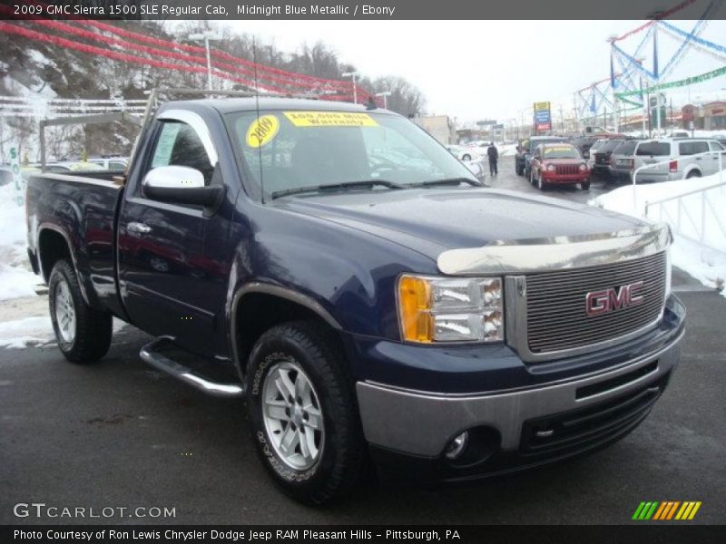 Midnight Blue Metallic / Ebony 2009 GMC Sierra 1500 SLE Regular Cab