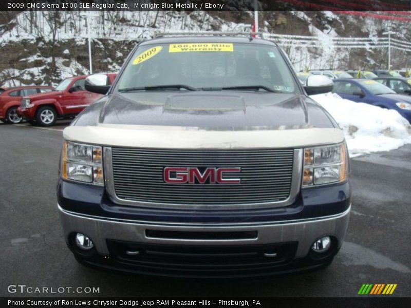 Midnight Blue Metallic / Ebony 2009 GMC Sierra 1500 SLE Regular Cab