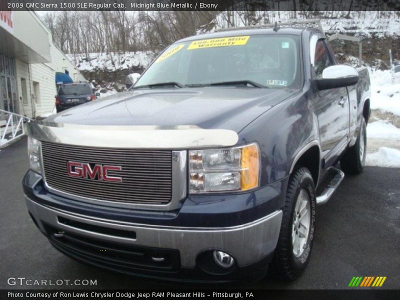 Midnight Blue Metallic / Ebony 2009 GMC Sierra 1500 SLE Regular Cab