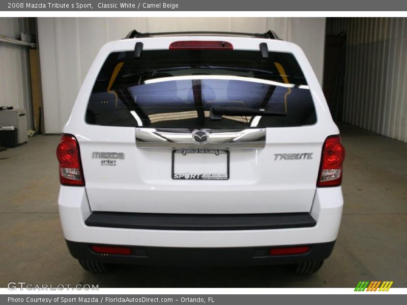 Classic White / Camel Beige 2008 Mazda Tribute s Sport