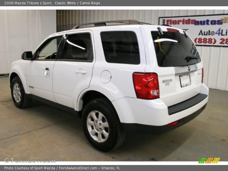 Classic White / Camel Beige 2008 Mazda Tribute s Sport