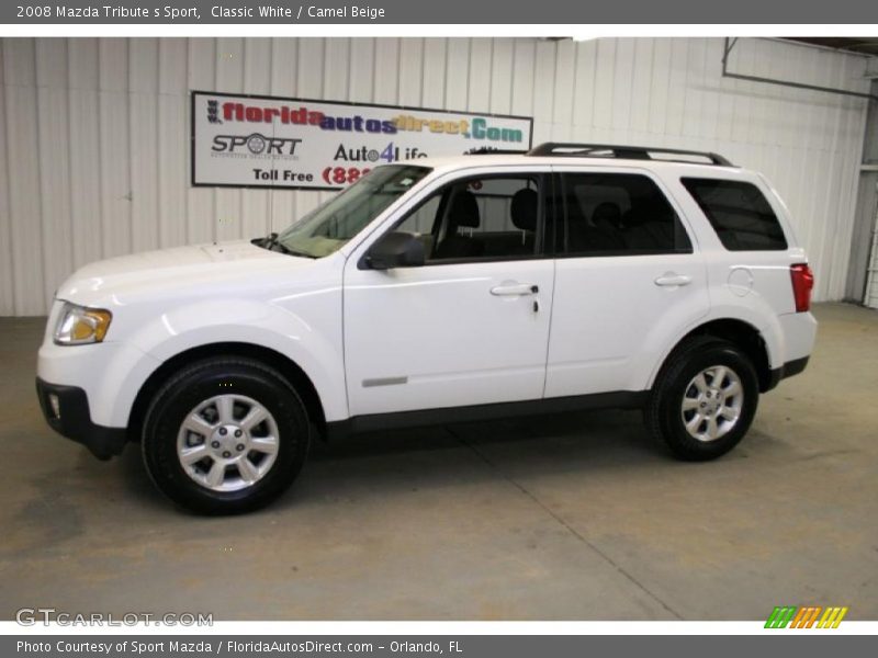 Classic White / Camel Beige 2008 Mazda Tribute s Sport