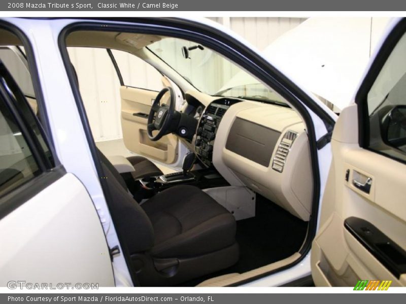 Classic White / Camel Beige 2008 Mazda Tribute s Sport