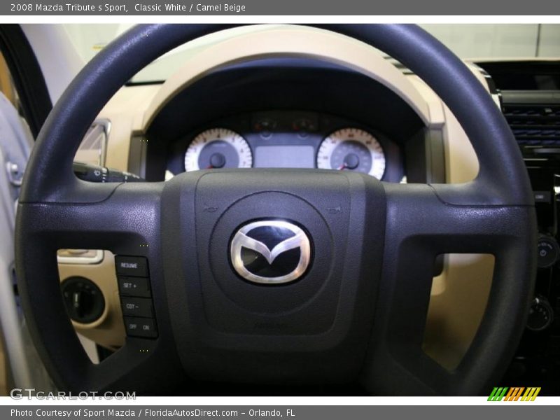 Classic White / Camel Beige 2008 Mazda Tribute s Sport