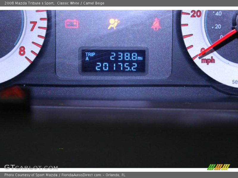 Classic White / Camel Beige 2008 Mazda Tribute s Sport