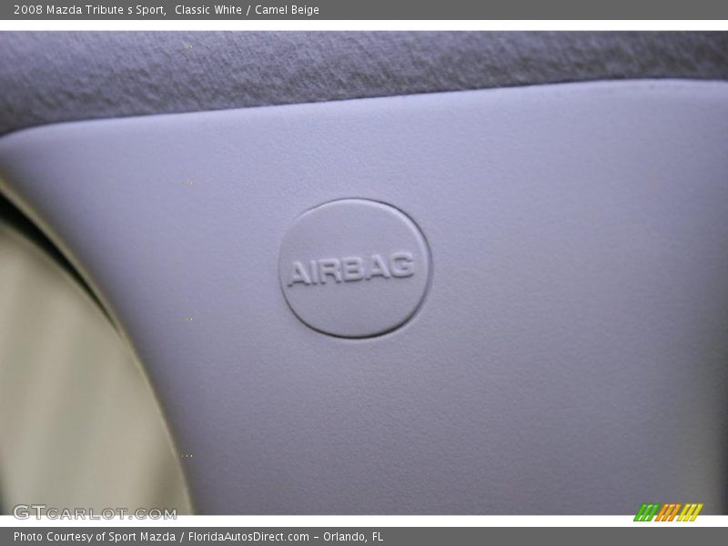 Classic White / Camel Beige 2008 Mazda Tribute s Sport