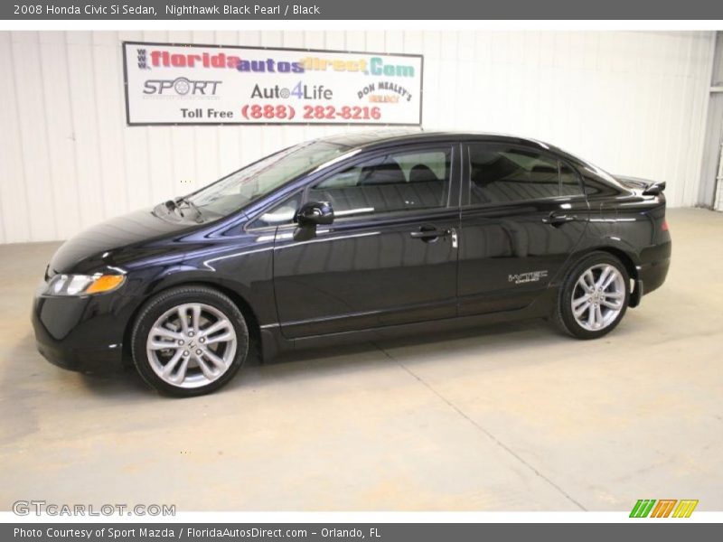 Nighthawk Black Pearl / Black 2008 Honda Civic Si Sedan