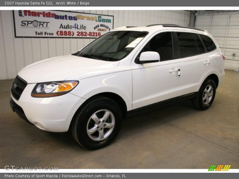Arctic White / Beige 2007 Hyundai Santa Fe GLS