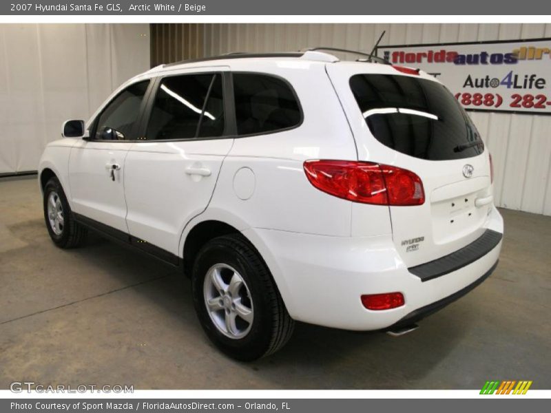 Arctic White / Beige 2007 Hyundai Santa Fe GLS