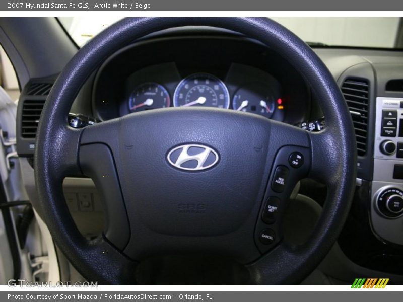 Arctic White / Beige 2007 Hyundai Santa Fe GLS