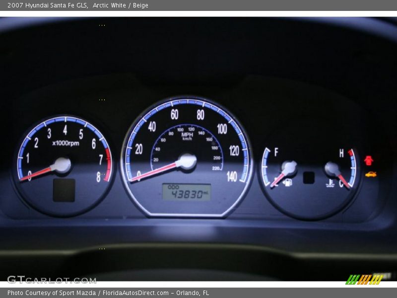 Arctic White / Beige 2007 Hyundai Santa Fe GLS