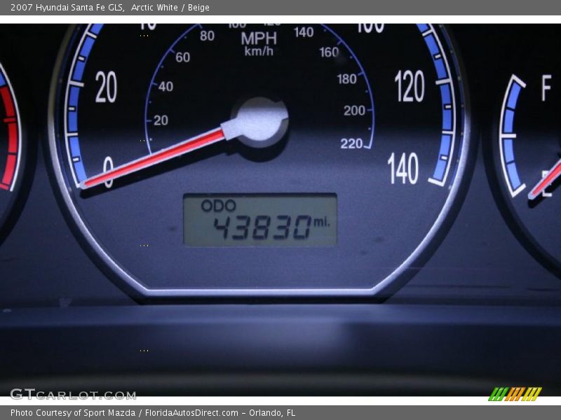 Arctic White / Beige 2007 Hyundai Santa Fe GLS