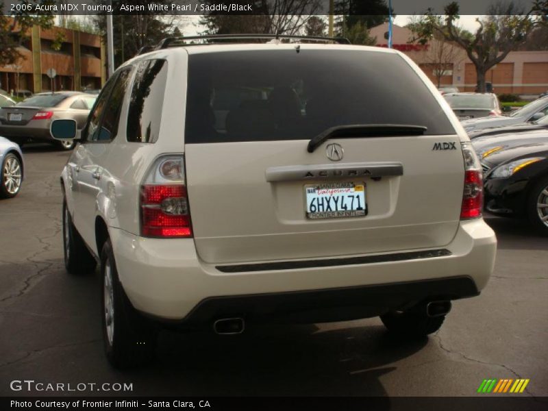 Aspen White Pearl / Saddle/Black 2006 Acura MDX Touring