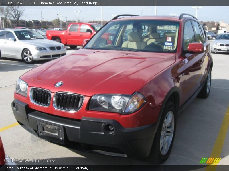 Flamenco Red Metallic / Sand Beige 2005 BMW X3 3.0i