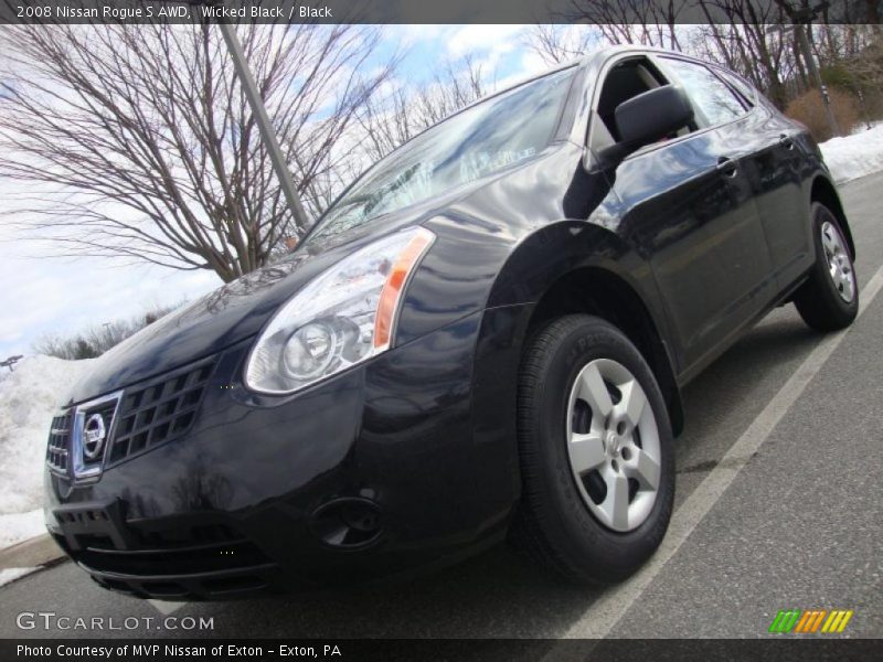 Wicked Black / Black 2008 Nissan Rogue S AWD