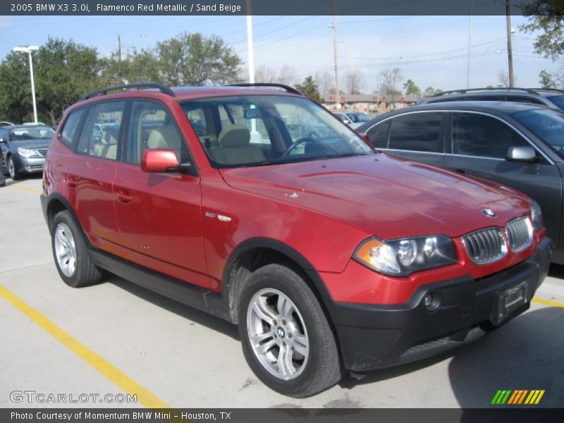 Flamenco Red Metallic / Sand Beige 2005 BMW X3 3.0i