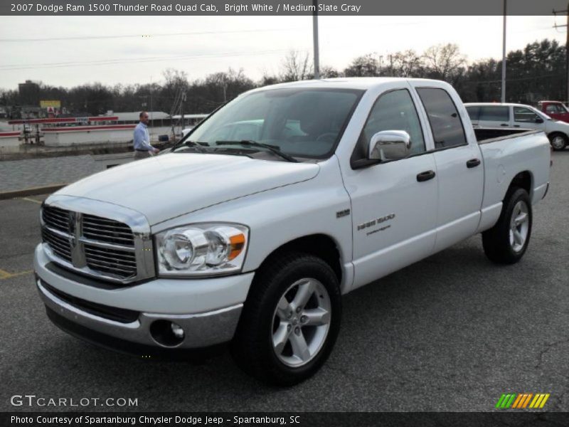 Bright White / Medium Slate Gray 2007 Dodge Ram 1500 Thunder Road Quad Cab