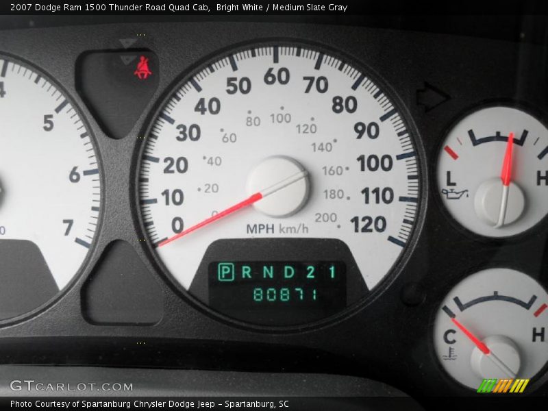 Bright White / Medium Slate Gray 2007 Dodge Ram 1500 Thunder Road Quad Cab
