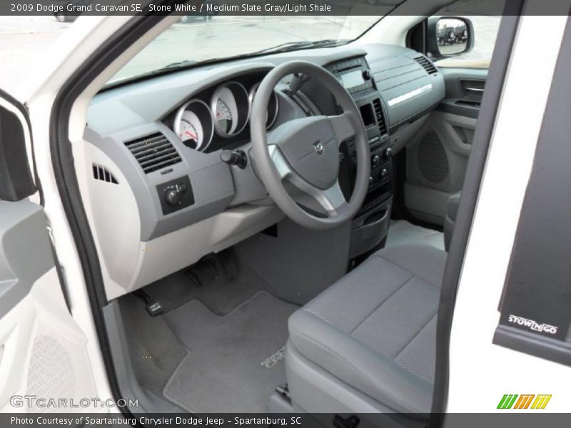 Stone White / Medium Slate Gray/Light Shale 2009 Dodge Grand Caravan SE