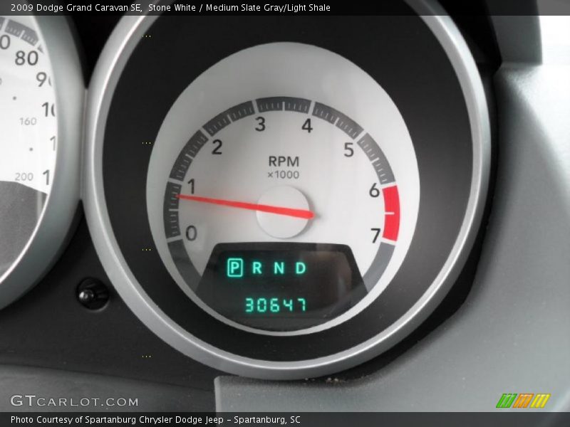 Stone White / Medium Slate Gray/Light Shale 2009 Dodge Grand Caravan SE