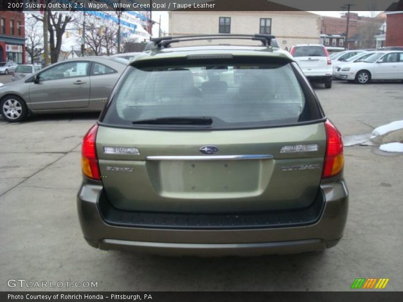 Willow Green Opal / Taupe Leather 2007 Subaru Outback 2.5i Wagon