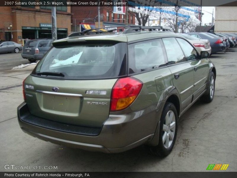 Willow Green Opal / Taupe Leather 2007 Subaru Outback 2.5i Wagon