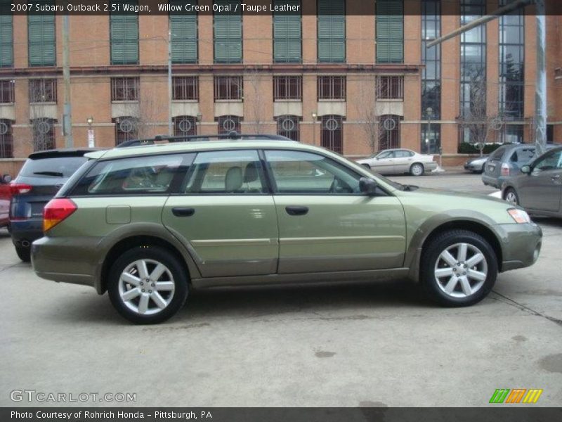 Willow Green Opal / Taupe Leather 2007 Subaru Outback 2.5i Wagon