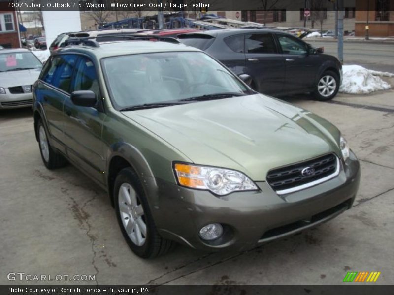 Willow Green Opal / Taupe Leather 2007 Subaru Outback 2.5i Wagon