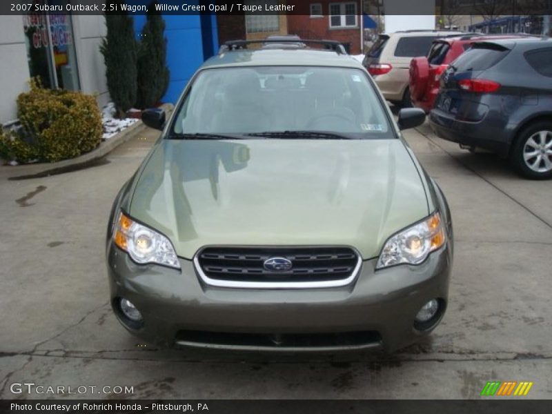 Willow Green Opal / Taupe Leather 2007 Subaru Outback 2.5i Wagon