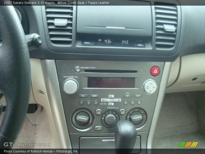 Willow Green Opal / Taupe Leather 2007 Subaru Outback 2.5i Wagon