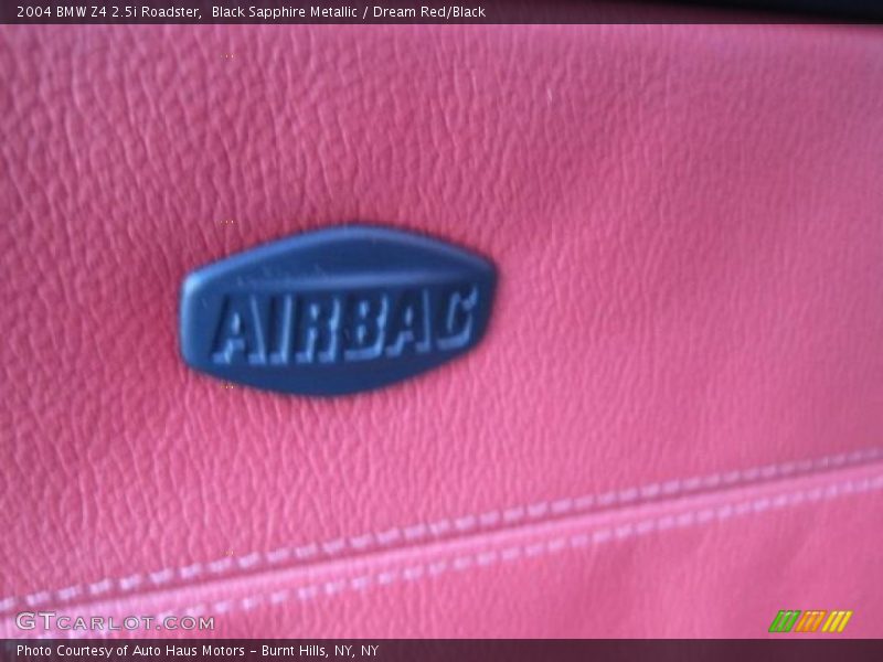 Black Sapphire Metallic / Dream Red/Black 2004 BMW Z4 2.5i Roadster