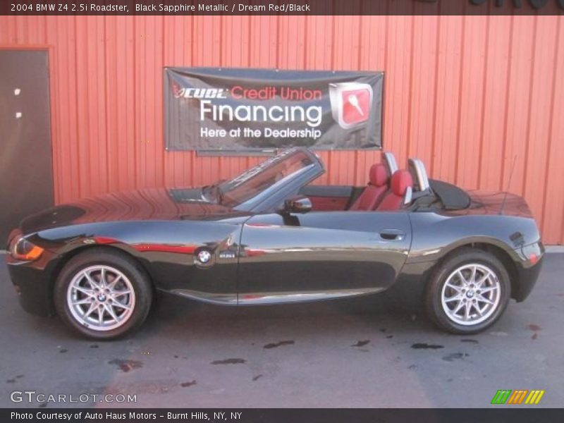 Black Sapphire Metallic / Dream Red/Black 2004 BMW Z4 2.5i Roadster