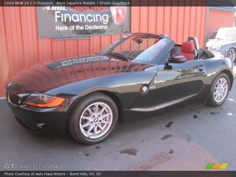Black Sapphire Metallic / Dream Red/Black 2004 BMW Z4 2.5i Roadster