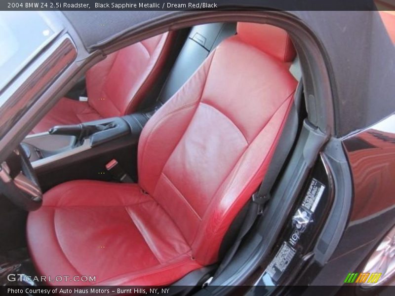 Black Sapphire Metallic / Dream Red/Black 2004 BMW Z4 2.5i Roadster