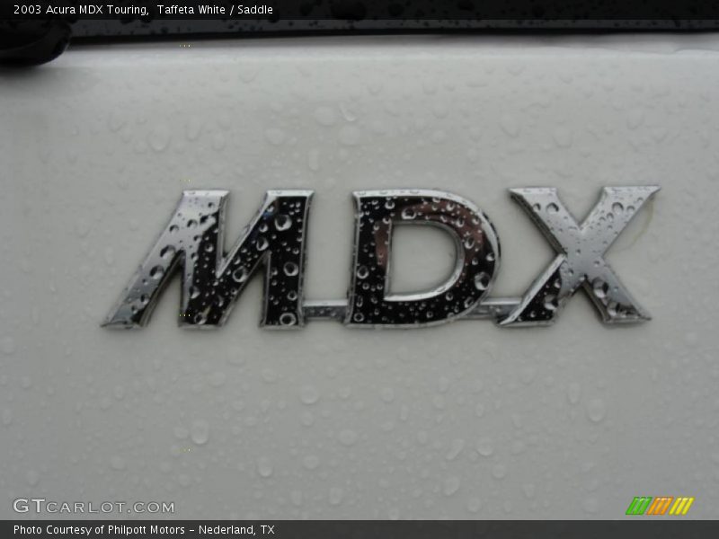 Taffeta White / Saddle 2003 Acura MDX Touring