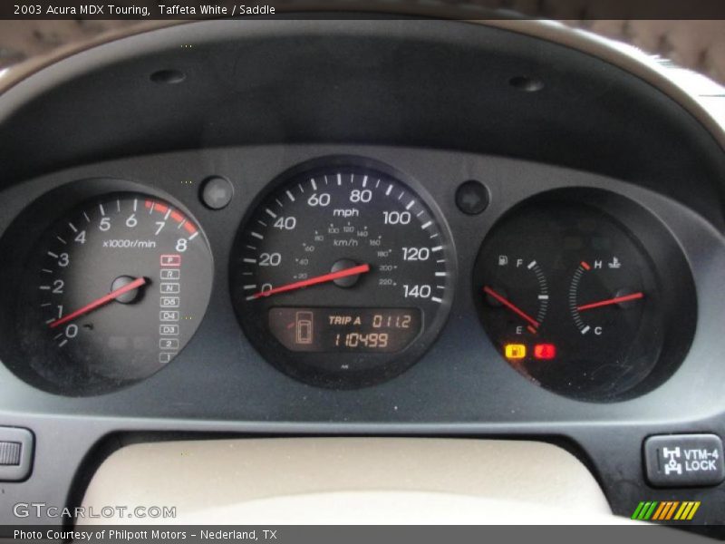 Taffeta White / Saddle 2003 Acura MDX Touring