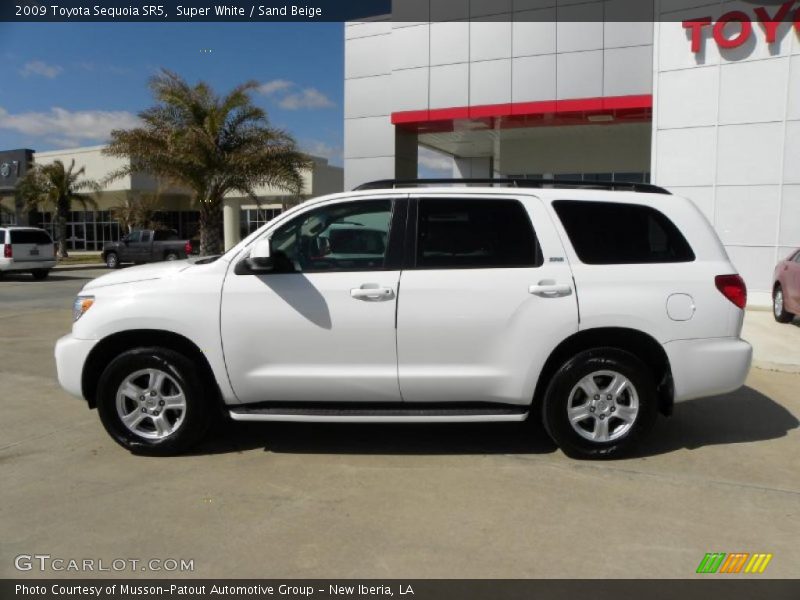 Super White / Sand Beige 2009 Toyota Sequoia SR5
