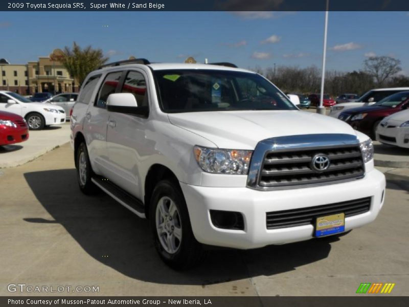 Super White / Sand Beige 2009 Toyota Sequoia SR5