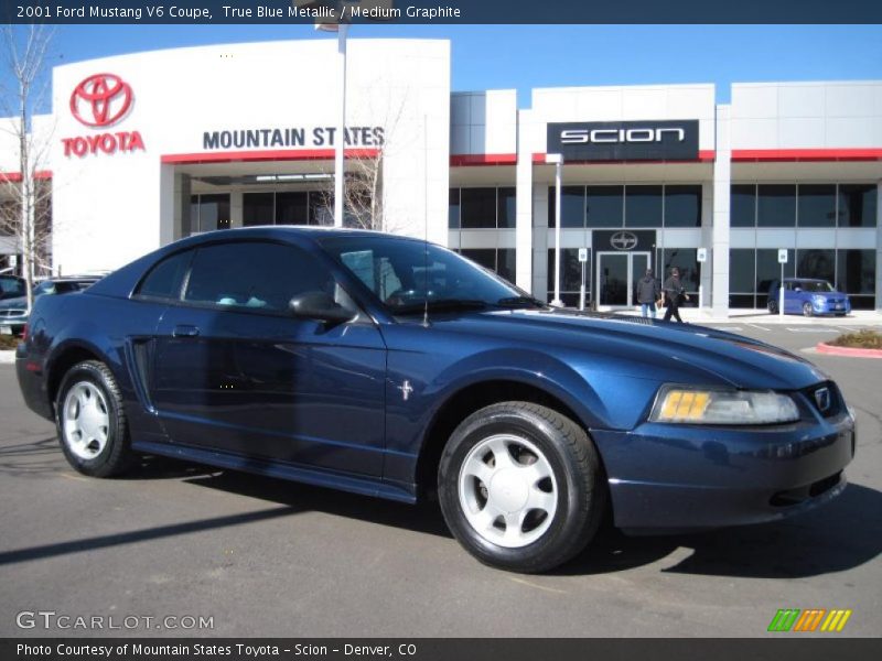 True Blue Metallic / Medium Graphite 2001 Ford Mustang V6 Coupe