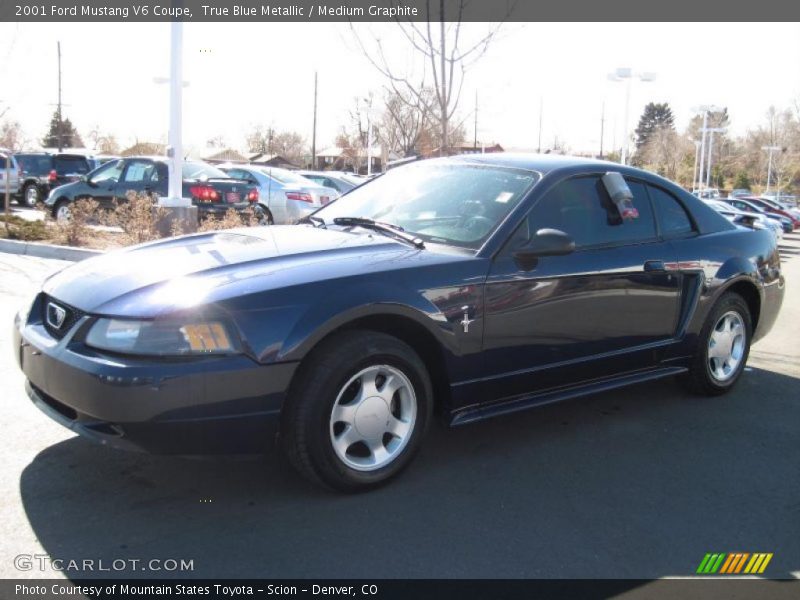 True Blue Metallic / Medium Graphite 2001 Ford Mustang V6 Coupe